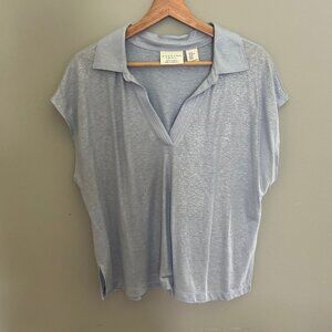 Calypso St. Barth Lyocell Linen  Top - Silver Blue - XL